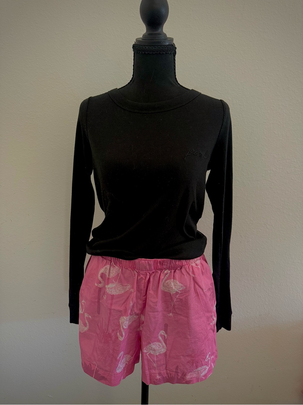 VS Pink Cotton Ribbed Long Sleeve